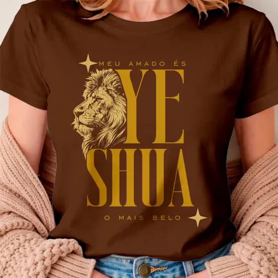 Camiseta Premium Feminina Algodão Cruz Caminho Verdade Vida Salmo Versículo Confortável Estampada