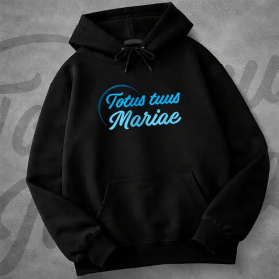 Moletom Canguru Totus Tuus Católico Cristão Blusa De Frio Inverno Flanelado Grosso Capuz Jaqueta