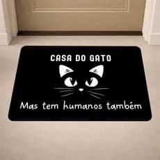 Tapete de Porta Antiderrapante - Gato - 40x60 - Decoração - Casa do Gato - Pet - Cat