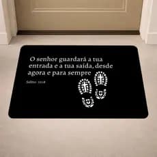 Tapete de Porta Antiderrapante Biblico, Oração, Cristão, Evangélico 40x60cm
