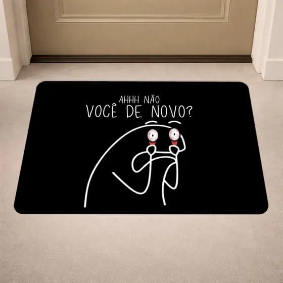 Tapete de Porta Antiderrapante - Voce de Novo - Flork - Entrada - Emborrachado - 40x60