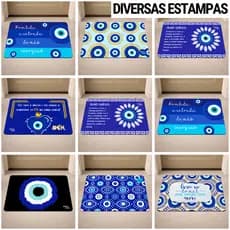 Tapete de Porta de Casa Antiderrapante Olho Grego Diversas Estampas