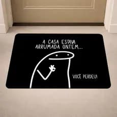 Tapete de Porta Antiderrapante - A Casa Estava Arrumada - Flork - Entrada - Emborrachado - 40x60