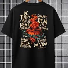 Camiseta Religiosa Cristã 100% Algodão Fio 30.1 Modelo Novo Lançamento 2026 Envio Rápido