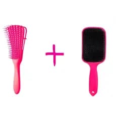 Kit Escovas de Cabelo Polvo + Raquete para Definir e Desembaraçar sem quebrar