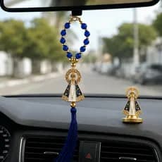 KIT Terço Nossa Senhora Aparecida + Imagem santinha Para Carro Painel Retrovisor Mesa  Altar Casa