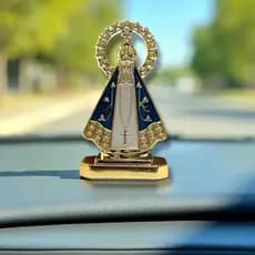 1/2/3 - Santinha de Carro Imagem Nossa Senhora Aparecida com Coroa Dourada para Carro