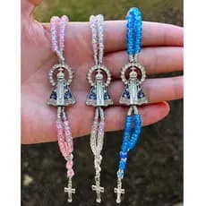 Terço de Pulso Nossa Senhora Aparecida com Crucifixo, Pulseira ideal para presente