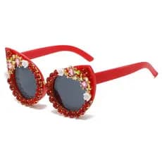 Novos Óculos de Sol Femininos Estilo Olho de Gato com Diamantes, Óculos de Sol da Moda para Fotografia de Rua