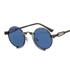 Óculos de Sol Clássicos Steampunk Unissex, Óculos Redondos para Homens e Mulheres, Estilo Vintage Punk.