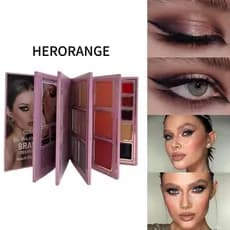 HERORANGE ~ Paleta de maquiagem de livro Paleta de sombras de 78 cores Uma paleta Multiuso Sombra de cor terra