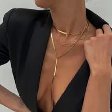 Colar de Corrente de Osso de Cobra Hip-Hop Personalidade Joias Europeias e Americanas Colar de Clavícula Choker Colar de