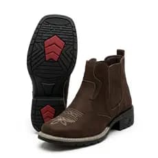 Botina Masculina Estilo Country em Couro Tradicional Cano Curto