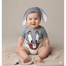Body Bebe  Mesversario Temático Dos Looney Tunes  - Fantasia Infantil  - Perna Longa