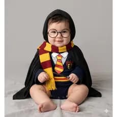 Body Bebê Do Harry Potter Mêsversário Temático - Manga Curta, Suedine 100% Algodão