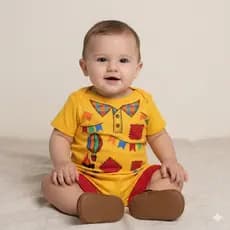 Body Bebê Temático Caipirinha Festa Junina São João com Short Promoção
