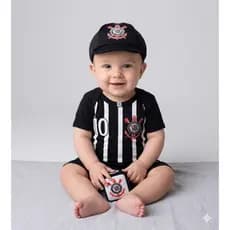 Body Bebê Coringão Infantil Mêsversário Temático Timão Super Confortável Linha Premium