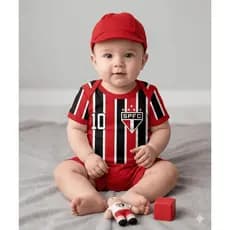 Body Bebê Temático Mesversário Infantil Time de Futebol - Suedine 100% Algodão Linha Premium SP