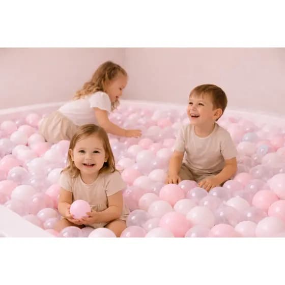 100 Bolinhas de Piscina Sonho de Princesa (Rosa Candy / Transparente/ Branca) Play Brinquedo PROMOÇÃO