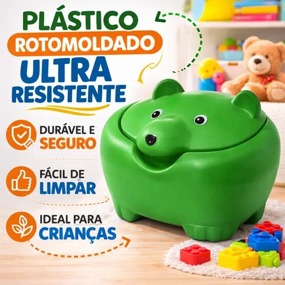 Baú Urso Infantil -  Organizador de  Brinquedos - Play Brinquedo