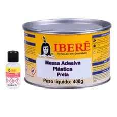 Massa Plástica Ibere Com Catalisador 400g Preta