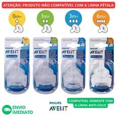 KIT 2 Bicos de Mamadeira Clássica Anticólica - PHILIPS AVENT ORIGINAL