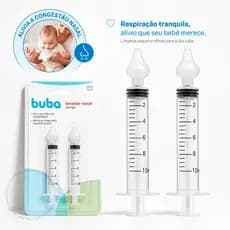 Lavador Nasal Seringa Buba Bico Silicone Bebe Infantil Lavagem Higienizador 2 Unidades