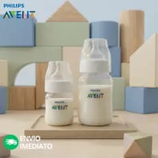 Kit 2 Mamadeiras Avent Clássica Anti-Colic 125ml / 260ml Transparente 0M+ 1M+