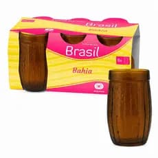 Jogo De Copos Wheaton Bahia Linha Ambar Modelo Retro-310ml