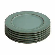 Jogo Americano Redondo Sousplat Patinado de Plástico Verde Opala 33cm - Lyor