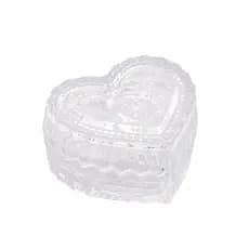 Potiche Porta Joia Baleiro em Coração Vidro lembrancinha em Cristal 8cmx 6,5cm - LYOR