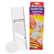 Ralador Fatiador de Legumes Cortador Dupla Face Plástico e Aço Inox -Keita