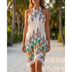 CANGA PAREO SAIDA DE PRAIA TROPICAL 100% VISCOSE