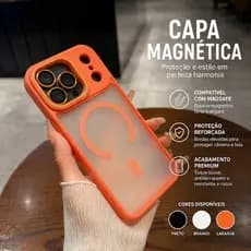 Capa Magsafe Magnética Fosca para iPhone 17 / 17 Pro / 17 Pro Max, Proteção Câmera 360°
