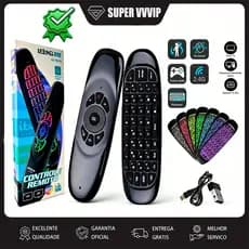 Controle Air Mouse LE-7679 Teclado Sem Fio 2.4G Com Voz para Smart TV Android PC Projetor