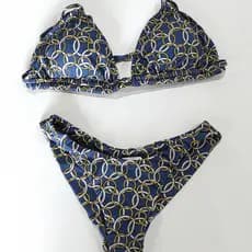 Conjunto Biquini Base Dupla Calcina + Cortininha Verão
