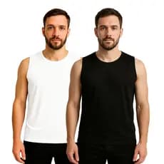 KIT 2 Camiseta Regata Básica Masculina Academia 100% Poliester