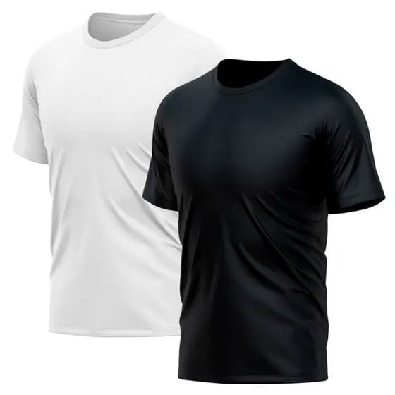 KIT 2 Camiseta Básica Masculina 100% Poliester Manga Curta
