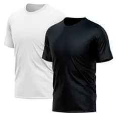 KIT 2 Camiseta Básica Masculina 100% Poliester Manga Curta
