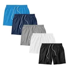 KIT 5 Short Liso Masculino Tactel Esporte Praia Verão