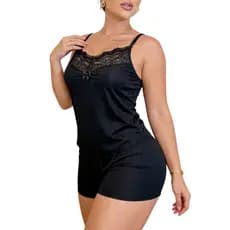 Baby Doll Pijama Premium Feminino com Renda