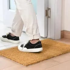 Tapete Capacho de Fibra de Coco Antiderrapante para Hall de Entrada Decoração