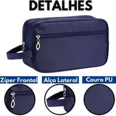 Necessaire Feminina Masculina Com Alça Lateral Para Organizar Viagem em Tecido MM.Laja