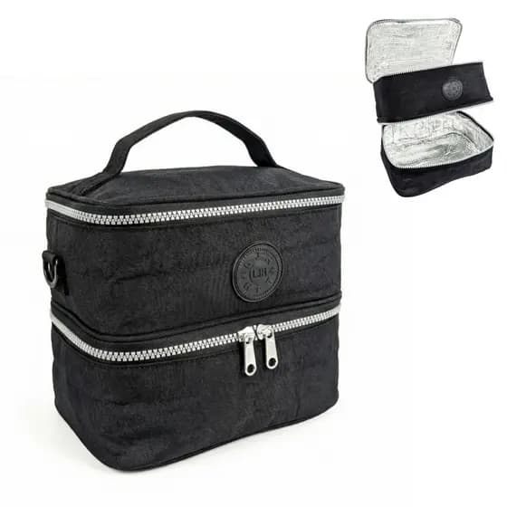 Bolsa térmica de mão com dois compartimentos, bolsa térmica para alimentos de piquenique MM
