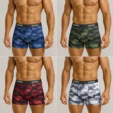 Kit Com 5 Cuecas Boxer Adulto De Microfibra Estampada Original