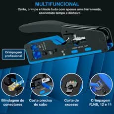 Alicate De Crimpagem Rj45 Vazado Rj11 Cat5 Cat6 Cat7