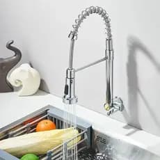 Torneira Gourmet Parede De Cozinha Agua Fria De Aço Inox