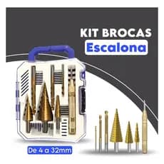 Kit 7 Brocas Escalonada Aço Rapido Titanio Tamanho 4 A 32mm