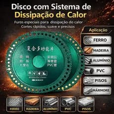 Discos 6 em 1 de Corte  Diamantado 100mm Para Corte de Cerâmica Mármore Granito Esmerilhadeira