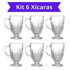 Jogo 6 Canecas Xícaras 180ml Nespresso Café Capuccino Vidro Luxo Premium.